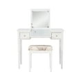 thumbnail image 6 of Linon Ramsey 2-Piece Vanity with Flip-Top Mirror Butterfly Upholstered Stool, White, 6 of 15