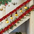 thumbnail image 5 of sruoe Artificial Christmas Garland, Faux Greenery Garland, Christmas Garlands Wreaths Rattan, Rose Vine Garland, Fake Hanging Vines for Home Table Door Stairs Fireplace Outdoor Decoration, 5 of 6