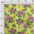 thumbnail image 1 of oneOone Polyester Lycra Yellow Fabric Leaves & Rose Dress Material Fabric Print Fabric By The Yard 56 Inch Wide-EMM, 1 of 4