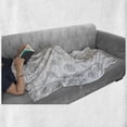 thumbnail image 6 of Grey Soft Flannel Fleece Throw Blanket, Shabby Form Medieval Slavic Monochrome Rose Petals Florets Fragrance Work of Art, Cozy Plush for Indoor and Outdoor Use, 50" x 70", White, by Ambesonne, 6 of 6