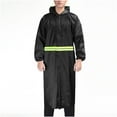 thumbnail image 2 of Wancir Mens Long Safety Rain Coats with Reflective Stripes Waterproof Packable Rain Jacket with Hood Reusable, 2 of 7