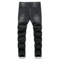 thumbnail image 2 of Boy's Stretch Fit Ripped Destroyed Jeans Pants Cargo Pants Classic Elastic Waist Straight Leg Multi-Pockets Comfy Kids Pants for Boys, 2 of 7
