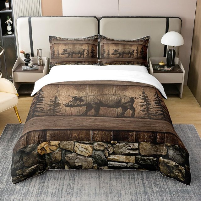 Cerdo 100% Algodón Natural Funda Nórdica,Funny 3D Pig Comforter Cover,Cute Poultry