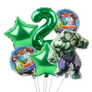 Avengers Marvel Heroes, Spider-Man, Hulk, Captain America, Round Aluminum Film Balloon Set