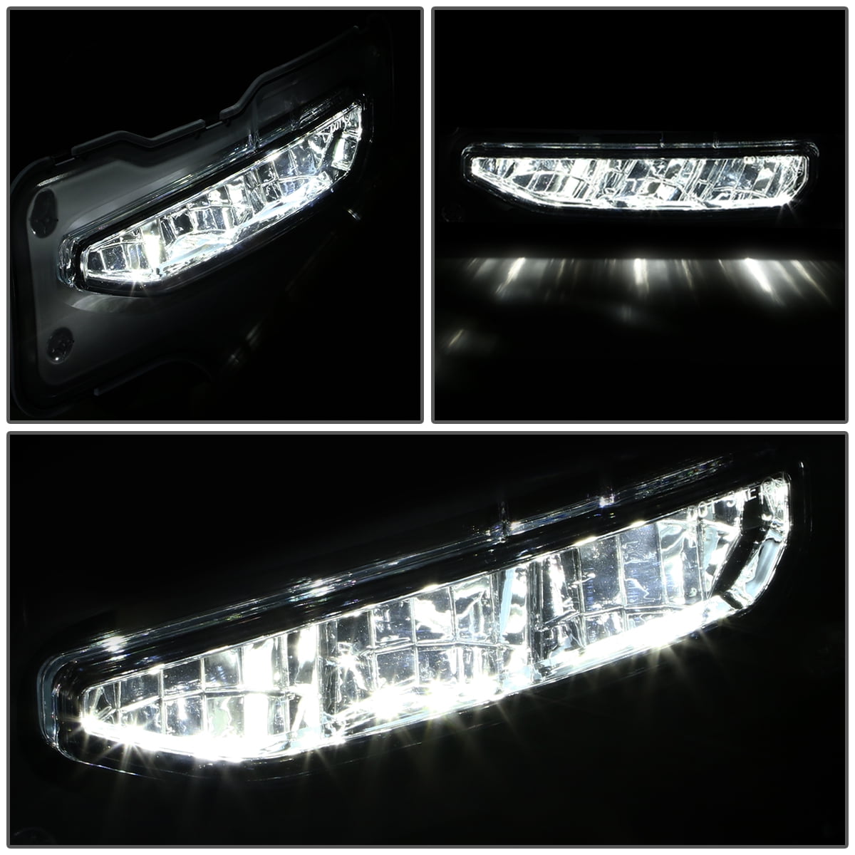 DNA Motoring For 2016-2018 GMC Sierra 1500 Smoked Full LED Fog Light Lamps w/Wiring Harness Switch