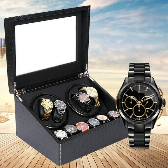 Miumaeov 4 6 Automatic Rotation Watch Winder Storage Box Luxury PU Leather Wood Display Case Organizer