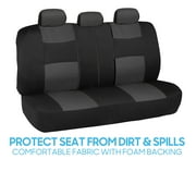 BDK PolyPro Car Seat Covers for Car Truck Van SUV, Front and Rear Split Bench Full Set, Easy to Install Universal Auto Fit, Charcoal