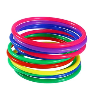 TOYMYTOY 12PCS Assorted Colors Toss Rings for Carnival Garden Backyard  Outdoor Games (Random Color)