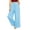 Sky Blue, variant on Palazzo Pants For Women High Waist Plaid Print Wide Leg Pants Casual Stretch Waistband Pants With Pockets Loose Fit For A Preppy Look Womens Pants