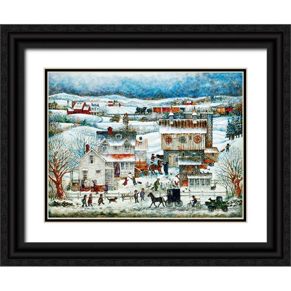 Bell, Bill 14x11 Black Ornate Wood Framed with Double Matting Museum Art Print Titled - Pennsylvania Winter