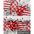 thumbnail image 6 of Valentine's Day Linen Curtain Valance for Bedroom/Bathroom/Kitchen/Office/Living/Dining Room Windows, Valentines Love Leaves Buffalo Plaid Rod Pocket Topper Decorative Cafe Drapes Panel 60"x18", 6 of 6