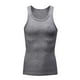 thumbnail image 4 of Blusa deportiva de poliéster de manga corta con cuello redondo, ajustada y resistente, de color liso para hombre, 4 of 6