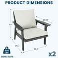 thumbnail image 7 of FOOWIN 4-Piece Patio Furniture Set, HDPE Outdoor Conversation Set with 4 Seating & Cushions, Perfect Patio Sofa Set for Garden, Porch, Backyard, Grey Frame with Beige Cushion, 7 of 7