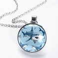 thumbnail image 2 of Shark Glass Design Circle Pendant Women's Necklace, 2 of 5
