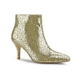 thumbnail image 1 of BLISSFUL STEP Women's Glitter Pointed Toe Stiletto Heels Ankle Boot Gold 6, 1 of 7