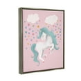 thumbnail image 3 of Stupell Pink Pastel Unicorn Clouds Fairy Tales & Fantasy Painting Gray Floater Framed Art Print Wall Art, 3 of 9