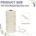 thumbnail image 2 of Braided Macrame Cord, 3mm x 109 Yards Natural Cotton Rope Macrame Yarn Bohemia Craft String with Scissors(Light Yellow), 2 of 7
