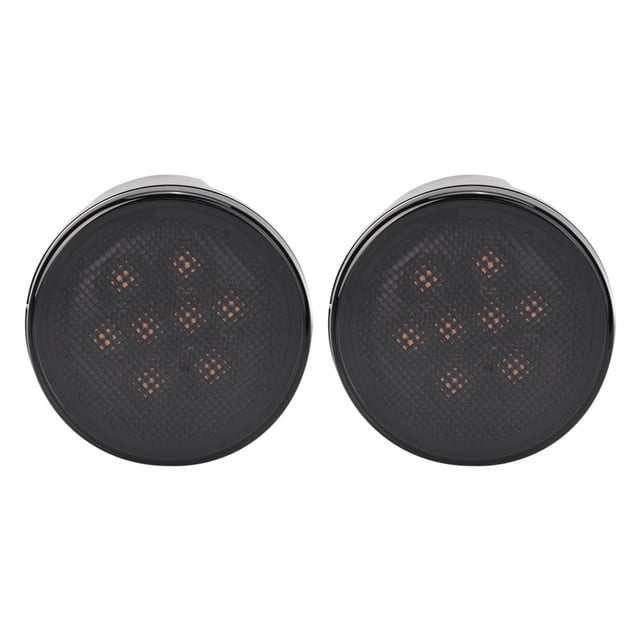 Luz de posición lateral Jadeshay par de luces LED de señal de giro para guardabarros Negro para Jeep Wrangler JK JKU 2007-2018