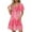 Hot Pink, variant on Hvot&aat Women's Casual Sundress Summer Print V-neck Short Sleeve Dress with Pockets Flowy Beach Swing Sundress