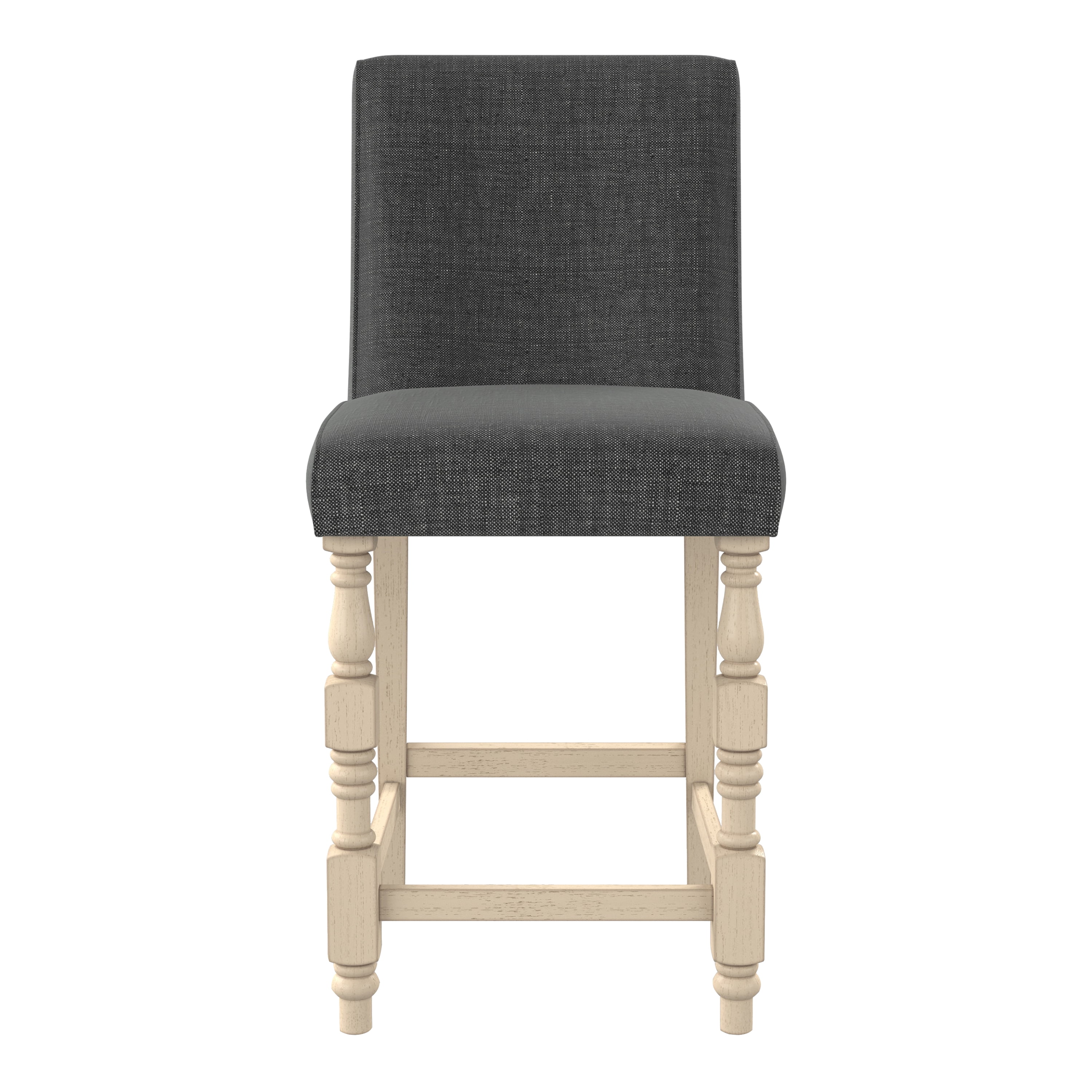 Furniture of America Yelle Upholstered Gray Fabric and and Counter Height Chairs (Set of 2)