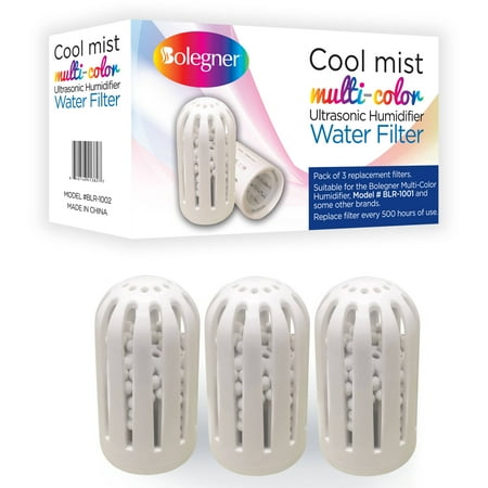 case of 72 Pack of 3 Replacement Filters For Bolegner Multi-Color Cool Mist Ultrasonic Humidifier