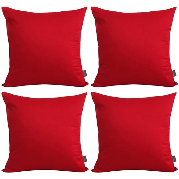 Fundas de cojín Thmyo de algodón de 60 x 60 cm, 4 unidades, color rojo