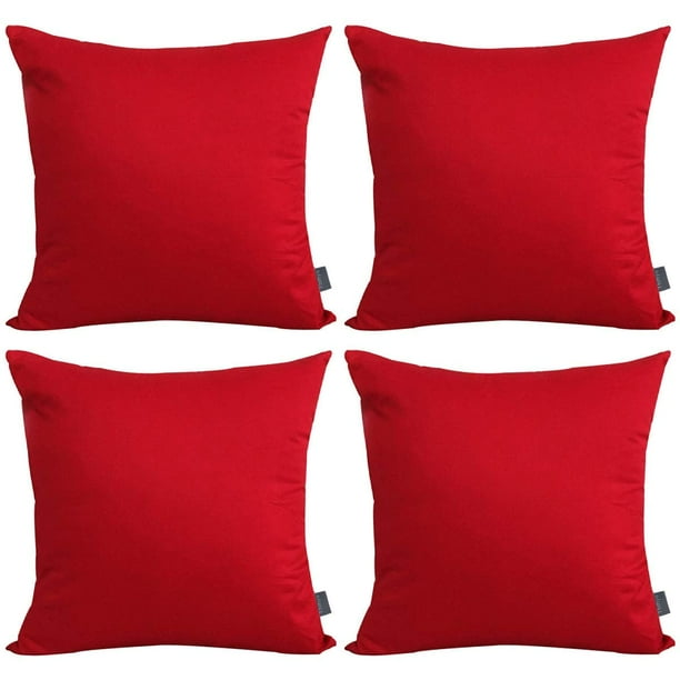 Funda de cojín Thmyo, 100% algodón, 40 x 40 cm, roja (paquete de 4)