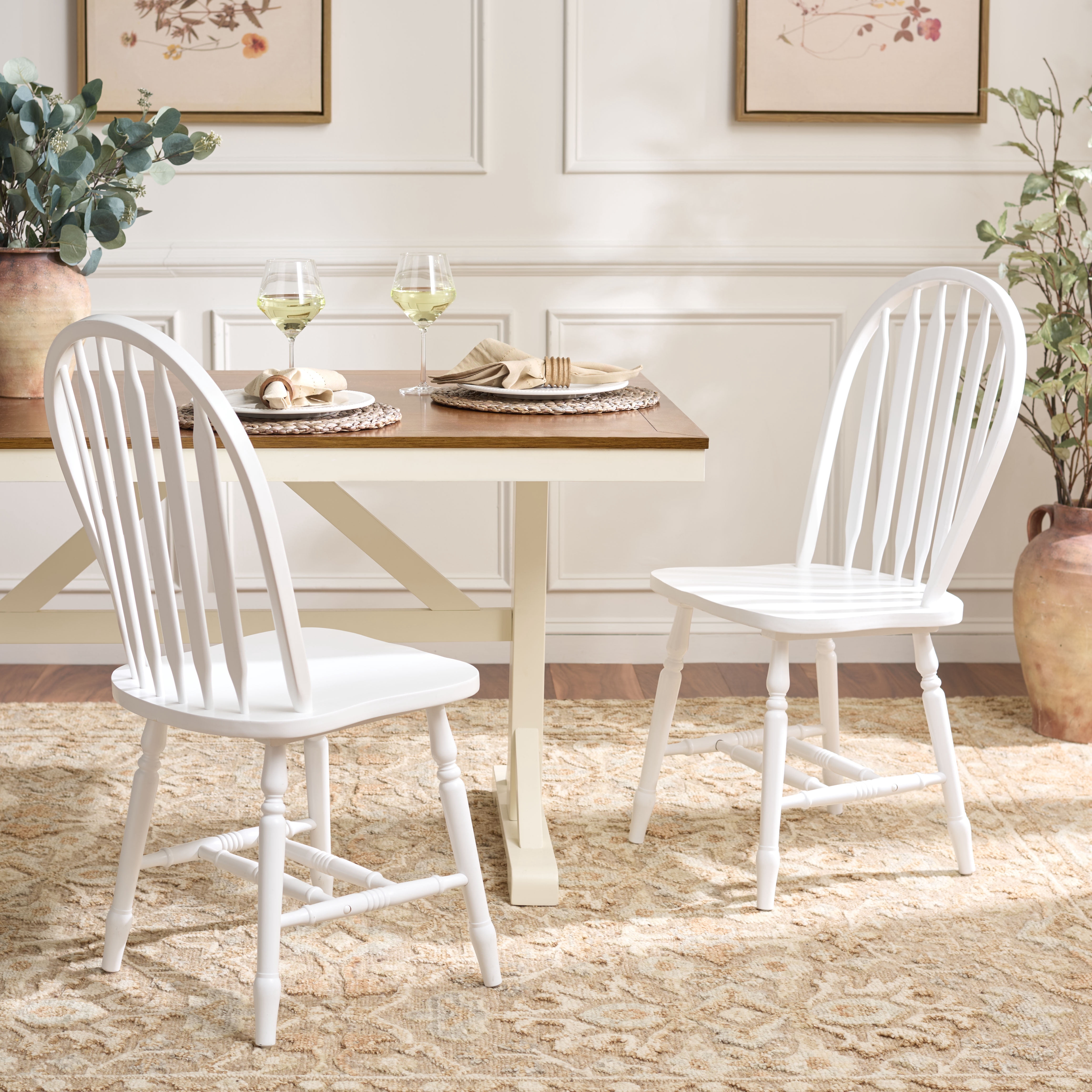 Safavieh Fazel Wood Dining Chairs, White (Set of 2)