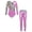 Pink, variant on iiniim Kids Girls 2 Piece Gymnastics Outfits Shiny Long Sleeve Leotards with Athletic Leggings Set Dance Tracksuit