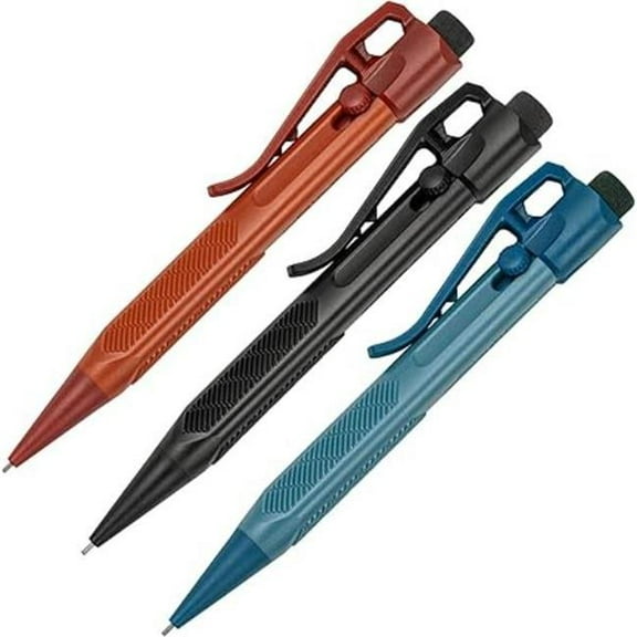 Rite in the Rain 360213 Durable Weatherproof Mini Slide-Click Mechanical Pencil, Blue, Black & Orange - Pack of 3