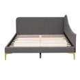 thumbnail image 3 of Solid and Stable Full Size Upholstered Daybed with Headboard and Armrest, Support Legs (Grey), 3 of 11