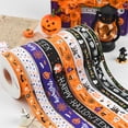 thumbnail image 4 of Halloween Ribbon Grosgrain 3/8 Inch Thin Ribbons for Crafts Gift Wrapping Decor 12 Rolls Total 60 Yards, 4 of 6