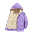 thumbnail image 5 of Dagugfen Winter Overcoat for Boy Girls Hoodie Zip up Long Sleeve Fleece Lined Windproof Comfy Warm Coat with Zipper Pockets, 5 of 5