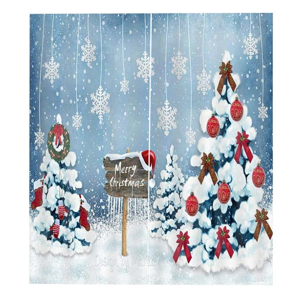 Christmas Theme Window Curtains Snowman 170x200cm Walmart.ca