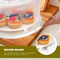 thumbnail image 3 of TEXIJUSO White Cake Containers with Lids Round Plastic Cupcake Holders 4-in-1 Multipurpose Cake Carrier Holder for 11 Inch Cake Pies Cupcake Eggs Fruit or Snack Transport, 3 of 6