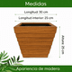 thumbnail image 3 of Maceta Cuadrada Elly Decor 30.5 cm Fibra de Vidrio Marrón con Drenaje Apariencia Madera, 3 of 6
