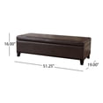 thumbnail image 3 of Noble House York Bonded Leather Brown Storage Ottoman Bench, 3 of 3