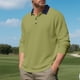 thumbnail image 4 of Blusa y camisa de manga larga con cuello vuelto para hombre, estilo informal, de golf, de negocios, con botones sueltos, de media manga, con cuello vuelto, blusas de poliéster para hombre, 4 of 9