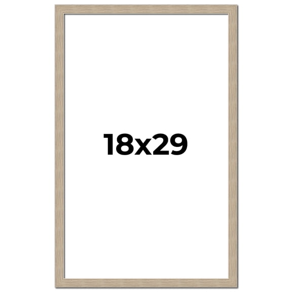 18x29 Frame Grey Solid Wood Picture Frame Width 1 Inches | Interior Frame Depth 0.5 Inches |