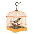 thumbnail image 1 of Pájaro cantor realista en jaula Juguete para pájaros activado por sonido con sonidos y movimientos Juguete para pájaros enjaulado a pilas, 1 of 8