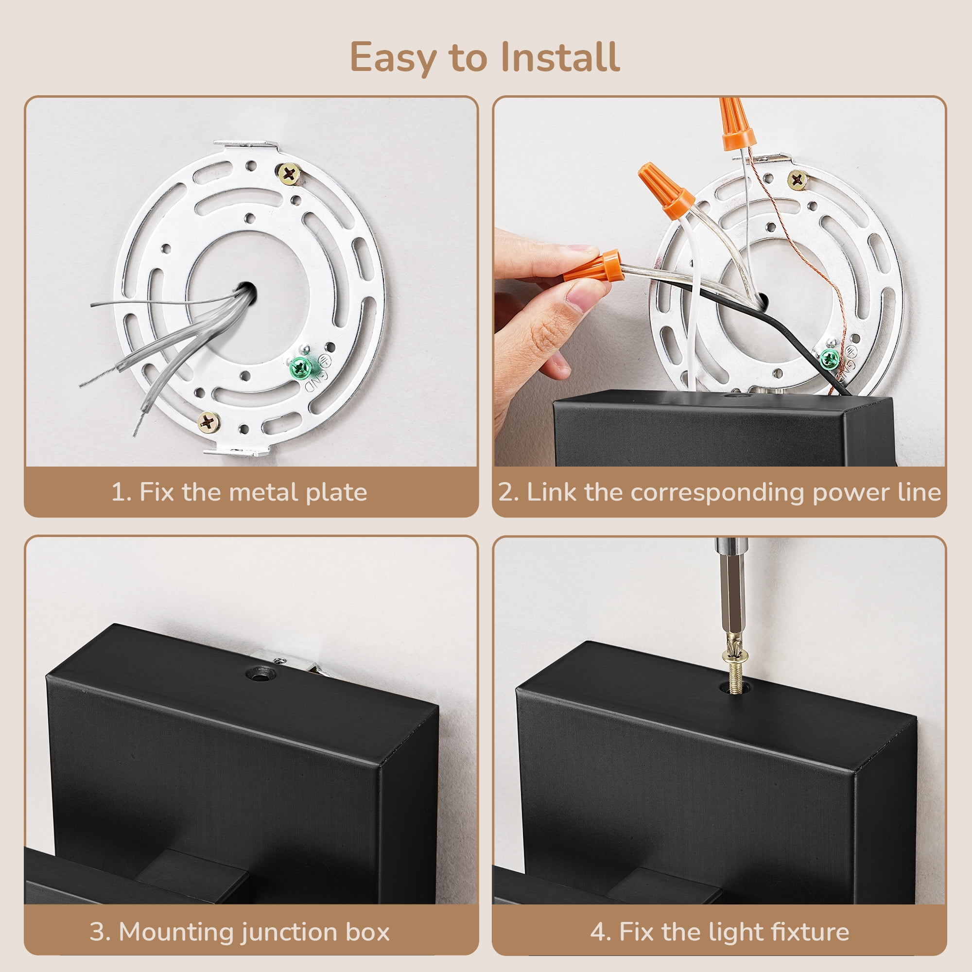 EDISHINE LED Bar Light Wall Mounted Vanity Lights for Bathroom Mirror,3000K Warm White 18 Watt