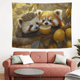 thumbnail image 2 of Panda and Hedgehog Tapestry - Adorable Animals Design & Durable Polyester Wall Tapestry, Lightweight & Easy to Install, Perfect Themed Decor for Living Room, Bedroom, Office Room Decoration 37*29inch, 2 of 8
