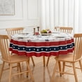 thumbnail image 2 of 4th of July 60 Inch Round Tablecloth Patriotic American Flag Stars Memorial Day Table Cloth - Circle Polyester Independence Day Table Cover Washable Water&Stain-Resistant for Party Picnic Dinner Décor, 2 of 7