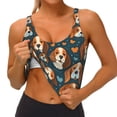 thumbnail image 3 of Fotbe Cute Puppy Sujetador Deportivo Largo sin Aros para Mujer con Almohadillas y Soporte Medio, Transpirable y Absorbente, Camiseta Tipo Chaleco o Tank Top-Medium, 3 of 8