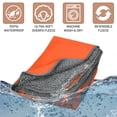 thumbnail image 5 of Tirrinia Waterproof Outdoor Blanket with Sherpa Lining, Windproof Triple Layers Warm Comfy Foldable for Camping Stadium, Sports, Picnic, Grass, Concerts, Machine Washable, Orange/Grey, 51''X 59''., 5 of 8