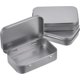 thumbnail image 1 of Set Of 3 Empty Hinged Silver Metal Rectangular Boxes Storage Boxes Mini Portable Box Small Storage Kit Box, 1 of 5
