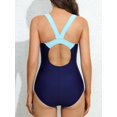 thumbnail image 2 of Beautyin One-piece Women Sports Swimwear Swimming Fitness Boxer Stereoscopic Pattern Bathing Suits Open Back Beach Wear Quick-drying Swimsuit for Swimming Pool, 2 of 8