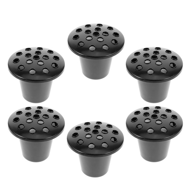 OULII 6Ud Florero Con Base De Loto En Plástico Negro Resistente Para De Tumbas Y Ceremonias Funerarias