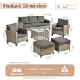 thumbnail image 2 of ODELIO 6 Pieces All-Weather Rattan Wicker Patio Furniture Set, Outdoor Sectional Sofa with Ottomans, Outdoor Conversation Set for Porch, Patio & Backyard, 2 of 7