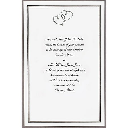 Wilton Silver Sweetheart Invitations, 50 Count
